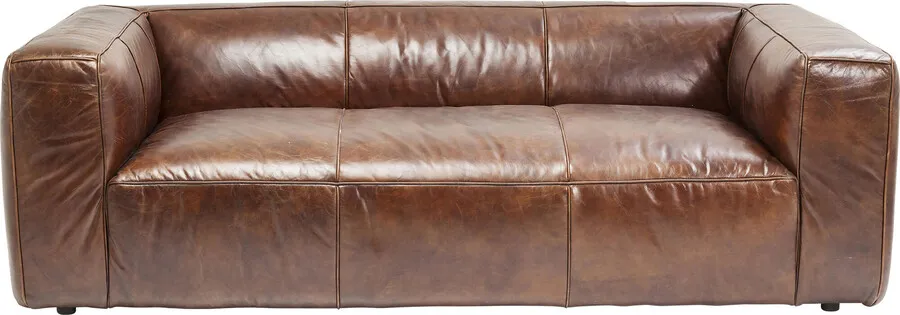 Sofa 3-osobowa skórzana CUBETTO 220 - brązowy