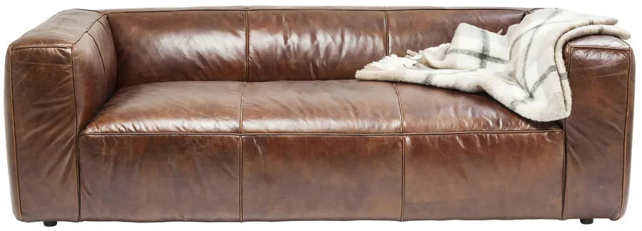 Sofa 3-osobowa skórzana CUBETTO 220 - brązowy