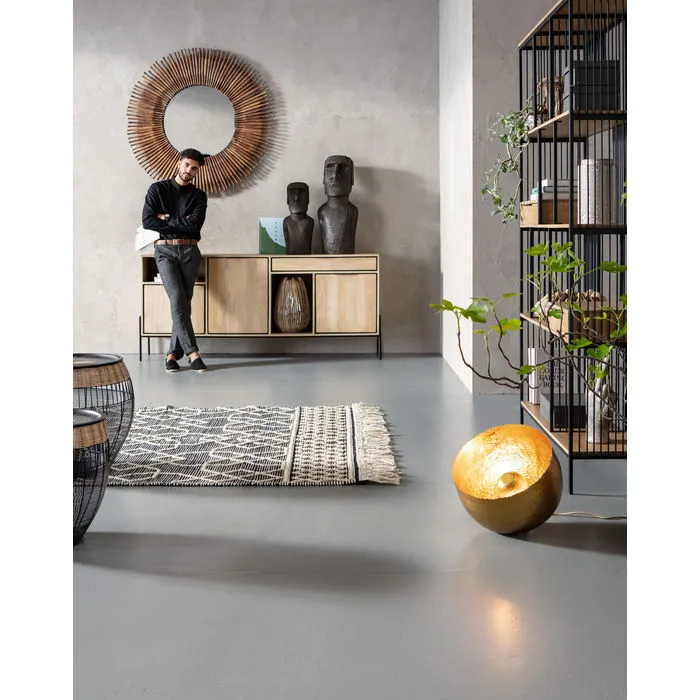Lustro okrągłe SUNLIGHT 122 - drewno z recyklingu