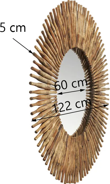 Lustro okrągłe SUNLIGHT 122 - drewno z recyklingu