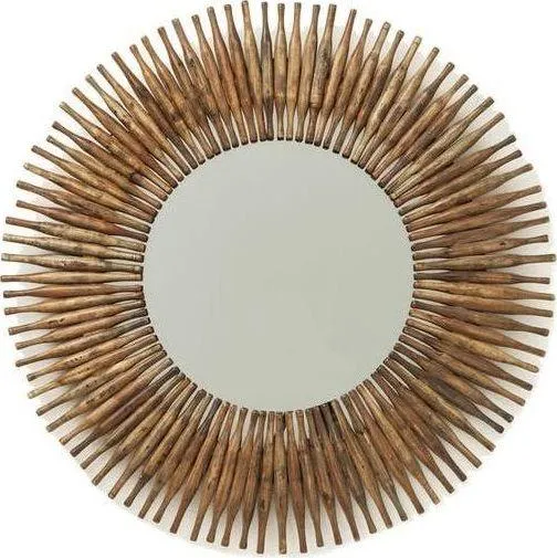 Lustro okrągłe SUNLIGHT 122 - drewno z recyklingu