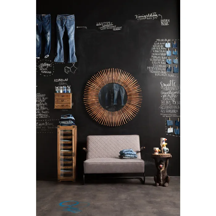 Lustro okrągłe SUNLIGHT 122 - drewno z recyklingu