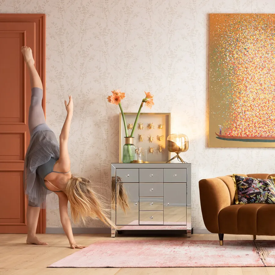 Komoda 2-drzwiowa z szufladami LUXURY - lustrzany