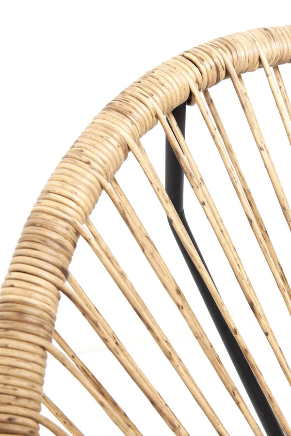 Fotel ogrodowy SPAGHETTI - naturalny/czarny
