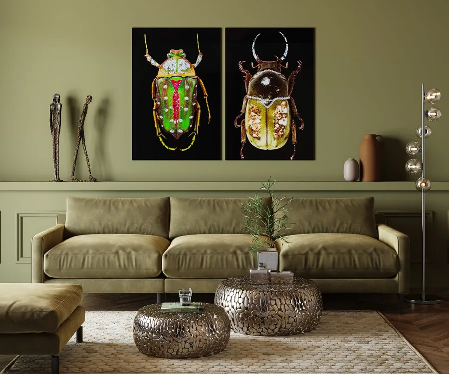 Zestaw 2 stolików PEBBLES DELUXE - srebrny