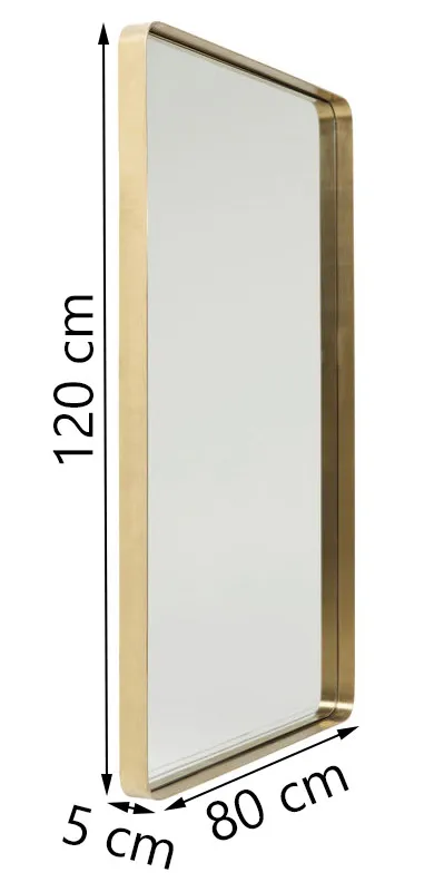 Lustro wiszące CURVE 80x120 - mosiądz