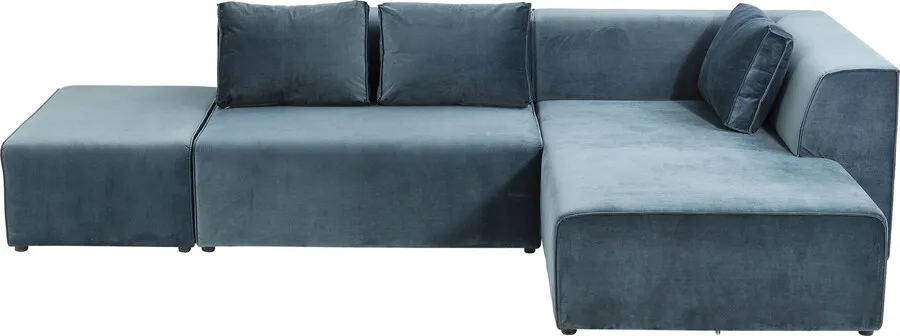 Narożnik modułowy prawy INFINITY VELVET - niebieski