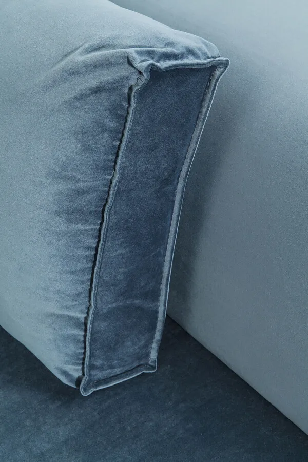 Narożnik modułowy prawy INFINITY VELVET - niebieski