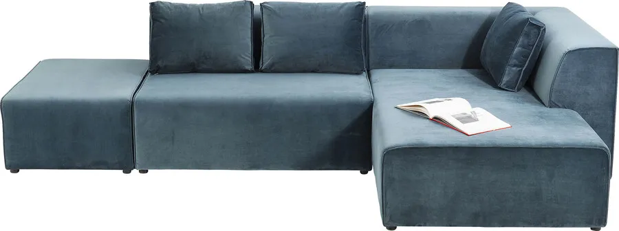 Narożnik modułowy prawy INFINITY VELVET - niebieski