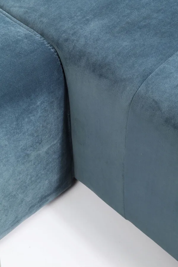 Narożnik modułowy prawy INFINITY VELVET - niebieski