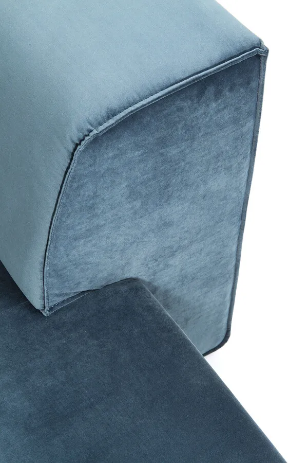 Narożnik modułowy prawy INFINITY VELVET - niebieski