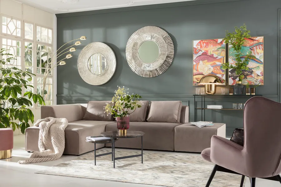 Narożnik modułowy lewy INFINITY VELVET - taupe