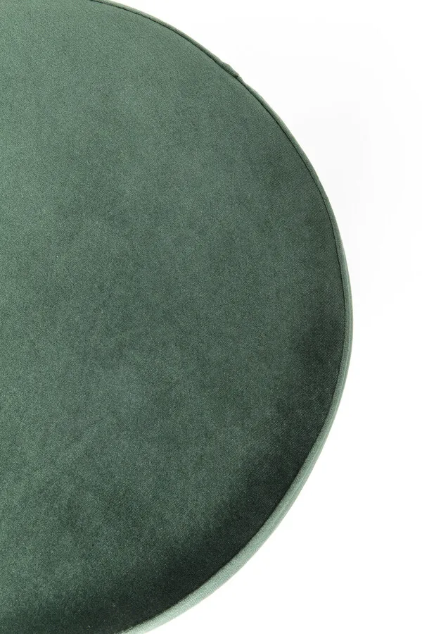Puf okrągły welurowy CHERRY 35 cm - zielony/złoty