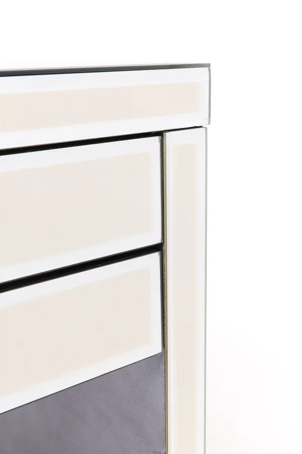 Biurko z szufladami LUXURY 140x60 - perłowy lustrzany