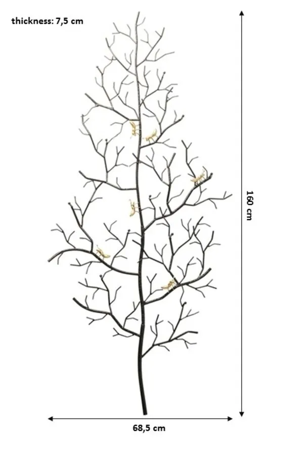 Wieszak ścienny ANTS ON A TREE - czarny