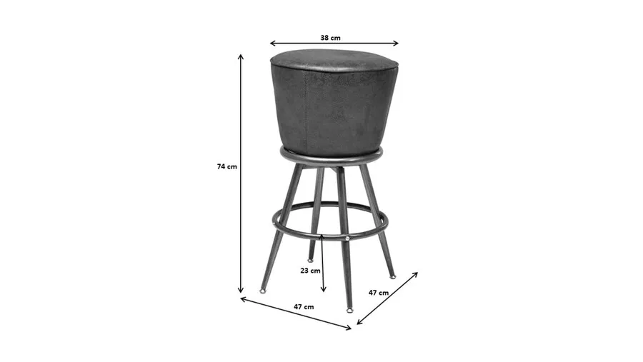 Hoker żółty nogi metalowe złote 74cm