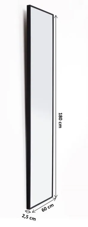 Lustro wiszące BELLA MO 60x180 - czarny