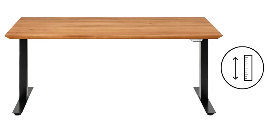Biurko SYMPHONY 180x90 z elektryczną regulacją wysokości - dąb/czarny