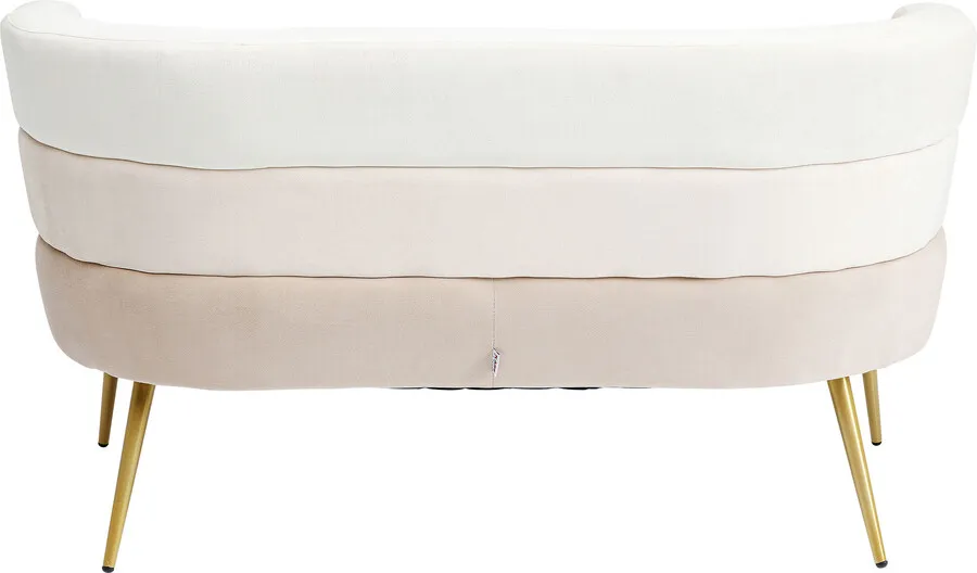 Sofa 2-osobowa welurowa SANDWICH - beżowy/złoty