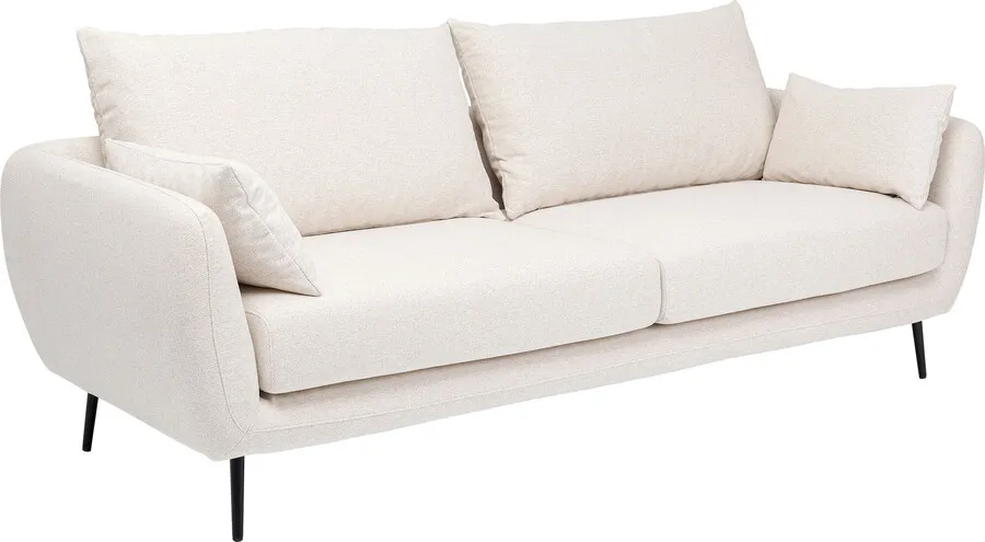 Sofa 3-osobowa AMALFI - kremowy/czarny