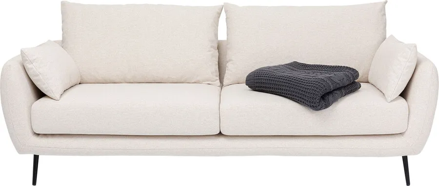 Sofa 3-osobowa AMALFI - kremowy/czarny