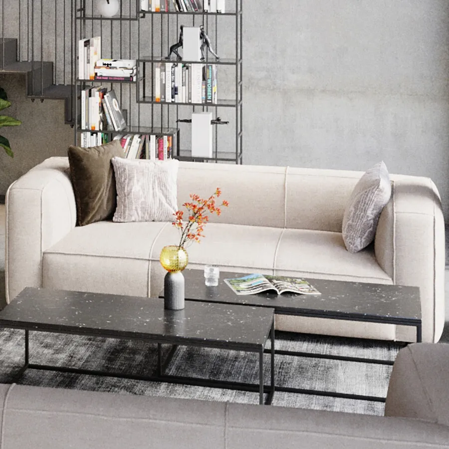Sofa 3-osobowa CUBETTO - kremowy