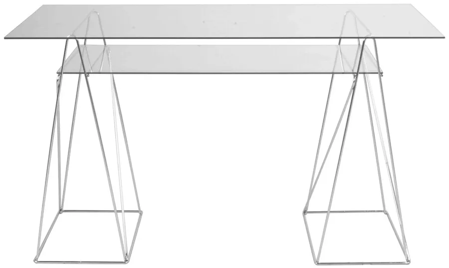 Podstawa biurka metalowa srebrna 31x49 cm