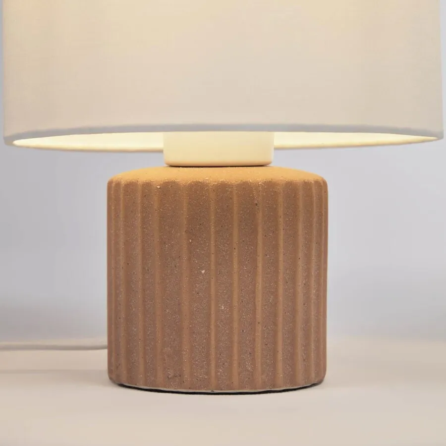Lampa stołowa ESHE - biały/terakota