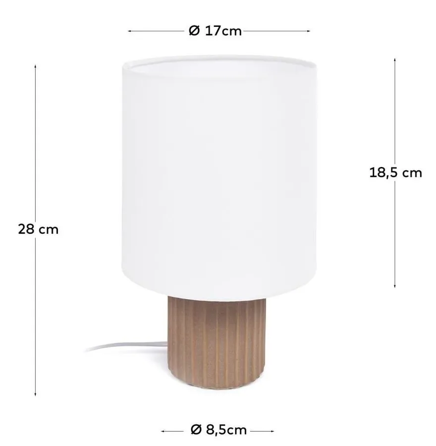 Lampa stołowa ESHE - biały/terakota
