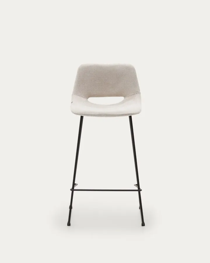 Hoker z podnóżkiem ZAHARA 65 cm - beżowy
