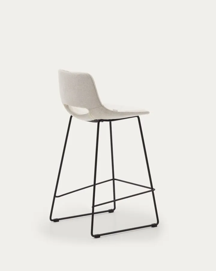 Hoker z podnóżkiem ZAHARA 65 cm - beżowy