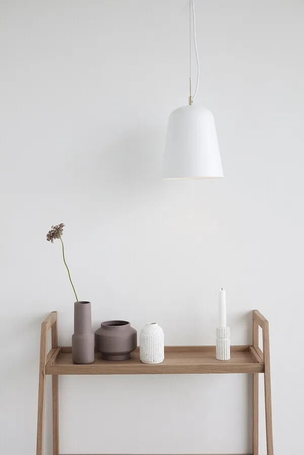 Lampa wisząca metalowa - biały