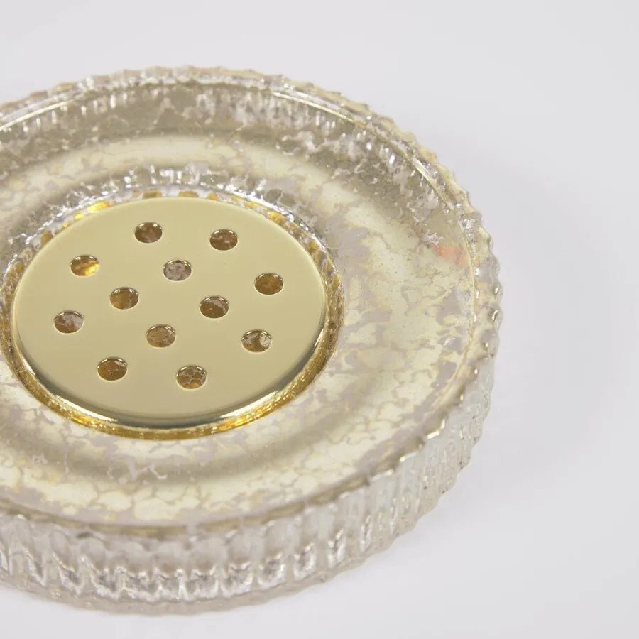 Mydelniczka szklana złota Ø11x2 cm