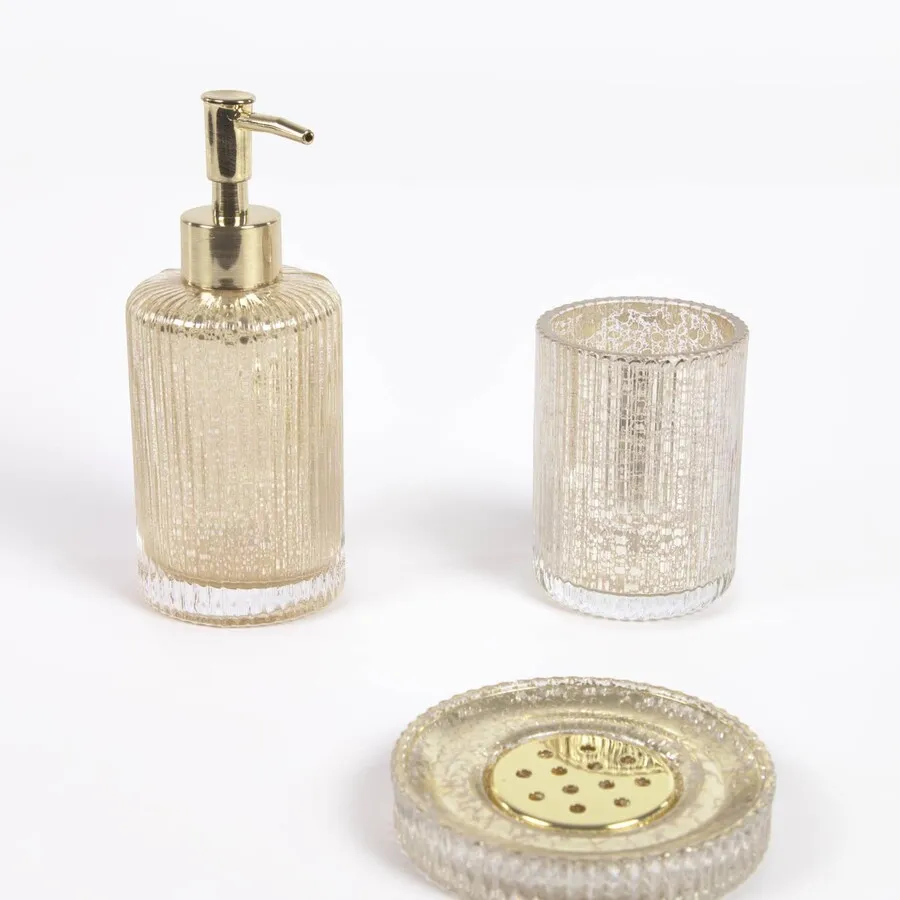 Mydelniczka szklana złota Ø11x2 cm