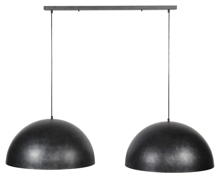 Lampa wisząca 2-punktowa metalowa czarna 142 x 60 cm