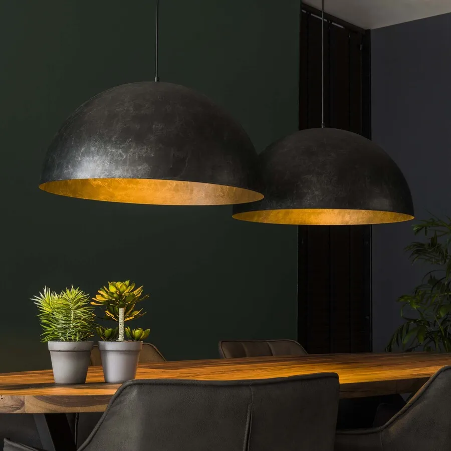 Lampa wisząca 2-punktowa metalowa czarna 142 x 60 cm