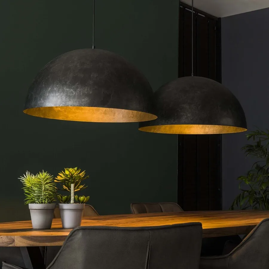 Lampa wisząca 2-punktowa metalowa czarna 142 x 60 cm