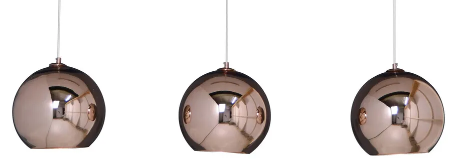 Lampa wisząca 3 -punktowa miedziana 110x25 cm