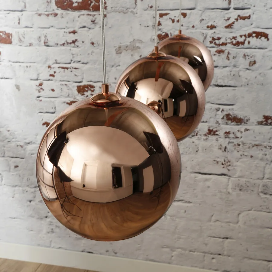 Lampa wisząca 3 -punktowa miedziana 110x25 cm