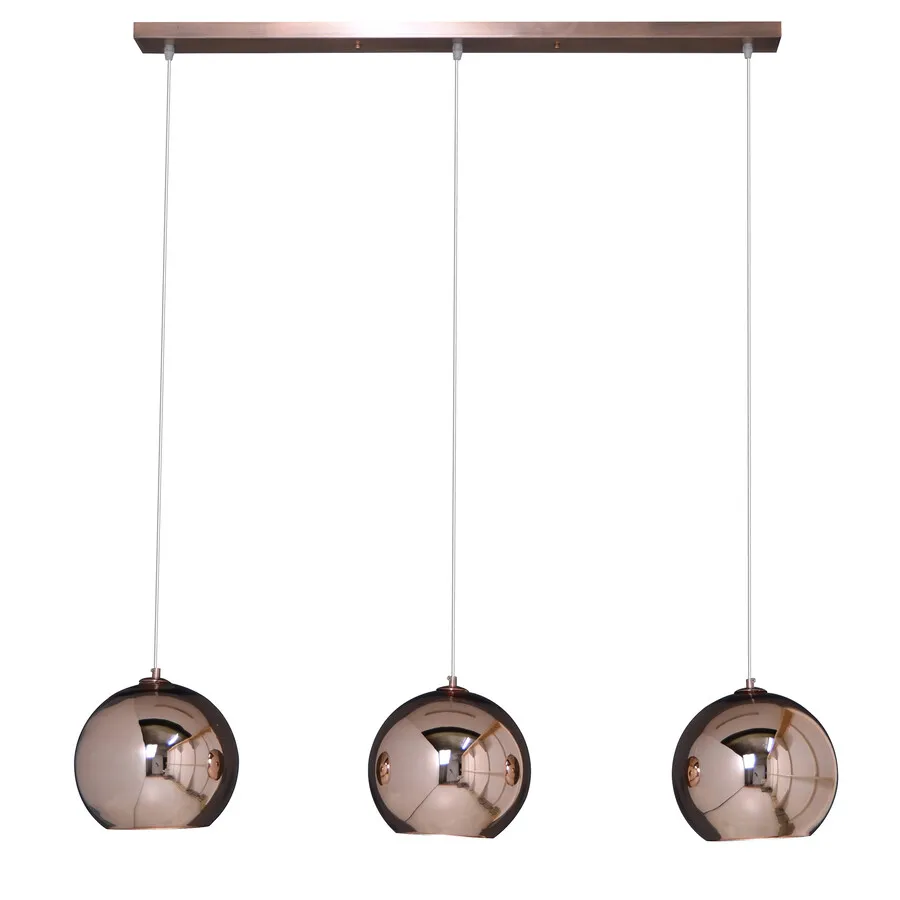 Lampa wisząca 3 -punktowa miedziana 110x25 cm