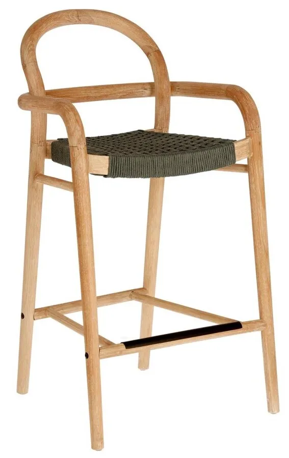 Hoker drewniany SHERYL 69 cm - naturalny/zielony