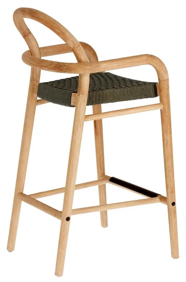 Hoker drewniany SHERYL 69 cm - naturalny/zielony