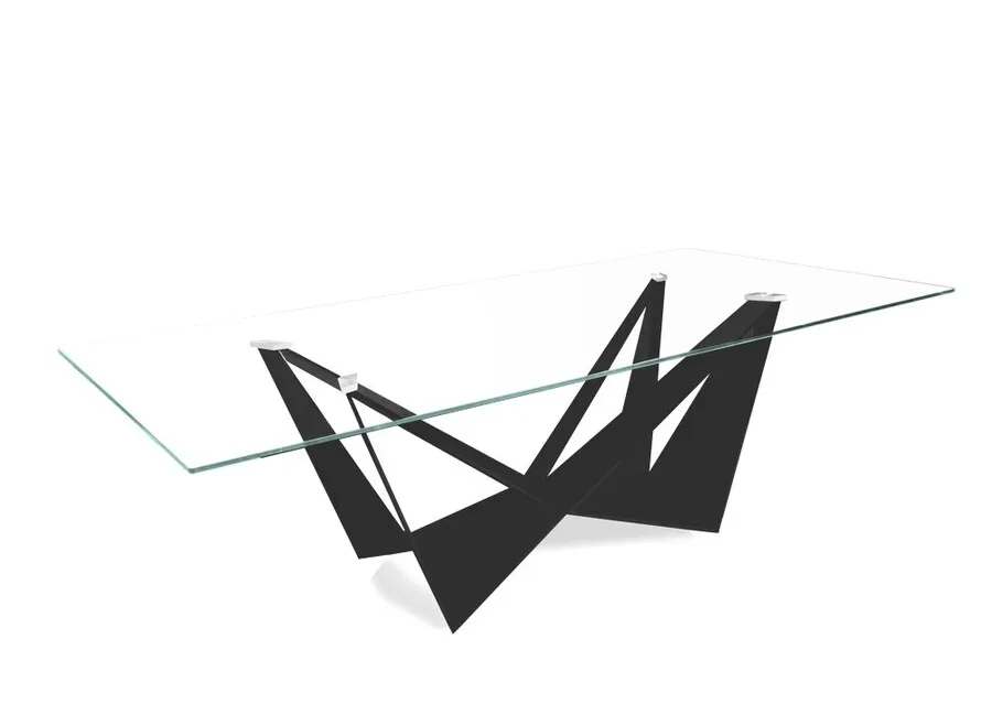 Stół designerski CT2061 240x120 - transparentny/czarny