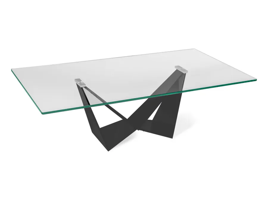 Designerski stolik kawowy CT2061C - transparentny/czarny