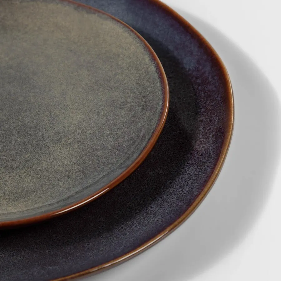 Talerz płaski ceramiczny 28 cm ciemnoniebieski