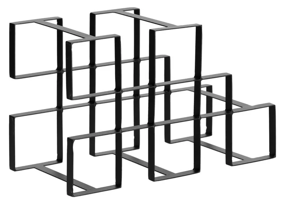 Metalowy stojak na butelki EDUR - czarny