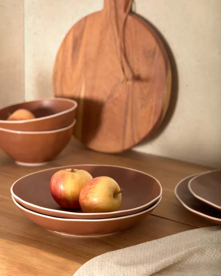 Talerz głęboki ceramiczny brązowy Ø21cm
