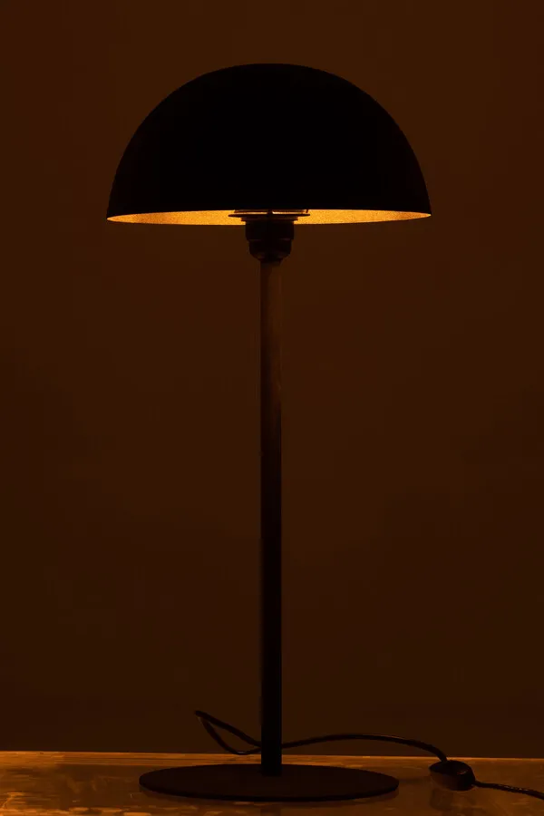 Lampa stołowa metalowa czarna klosz czarny Ø27x59 cm