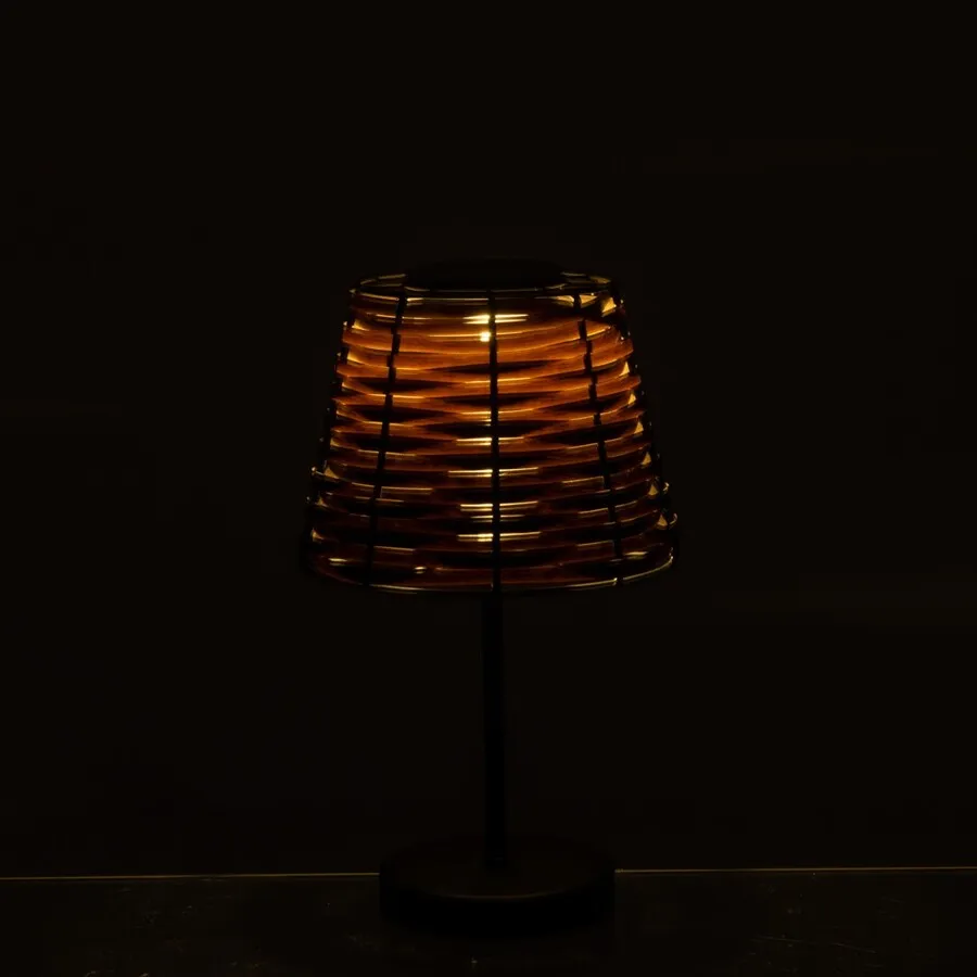 Lampa solarna LED metalowa brązowa Ø19x32 cm