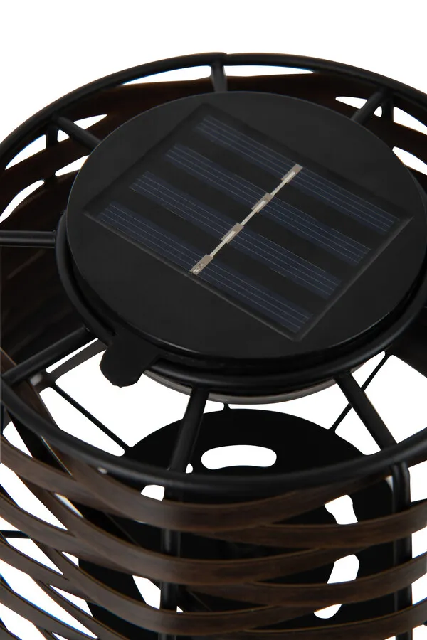 Lampa solarna LED metalowa brązowa Ø19x32 cm